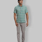ColorPlus Regular Fit Checkered Dark Brown Shirt