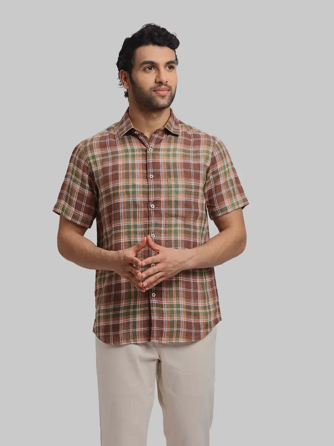 ColorPlus Regular Fit Striped White Shirt