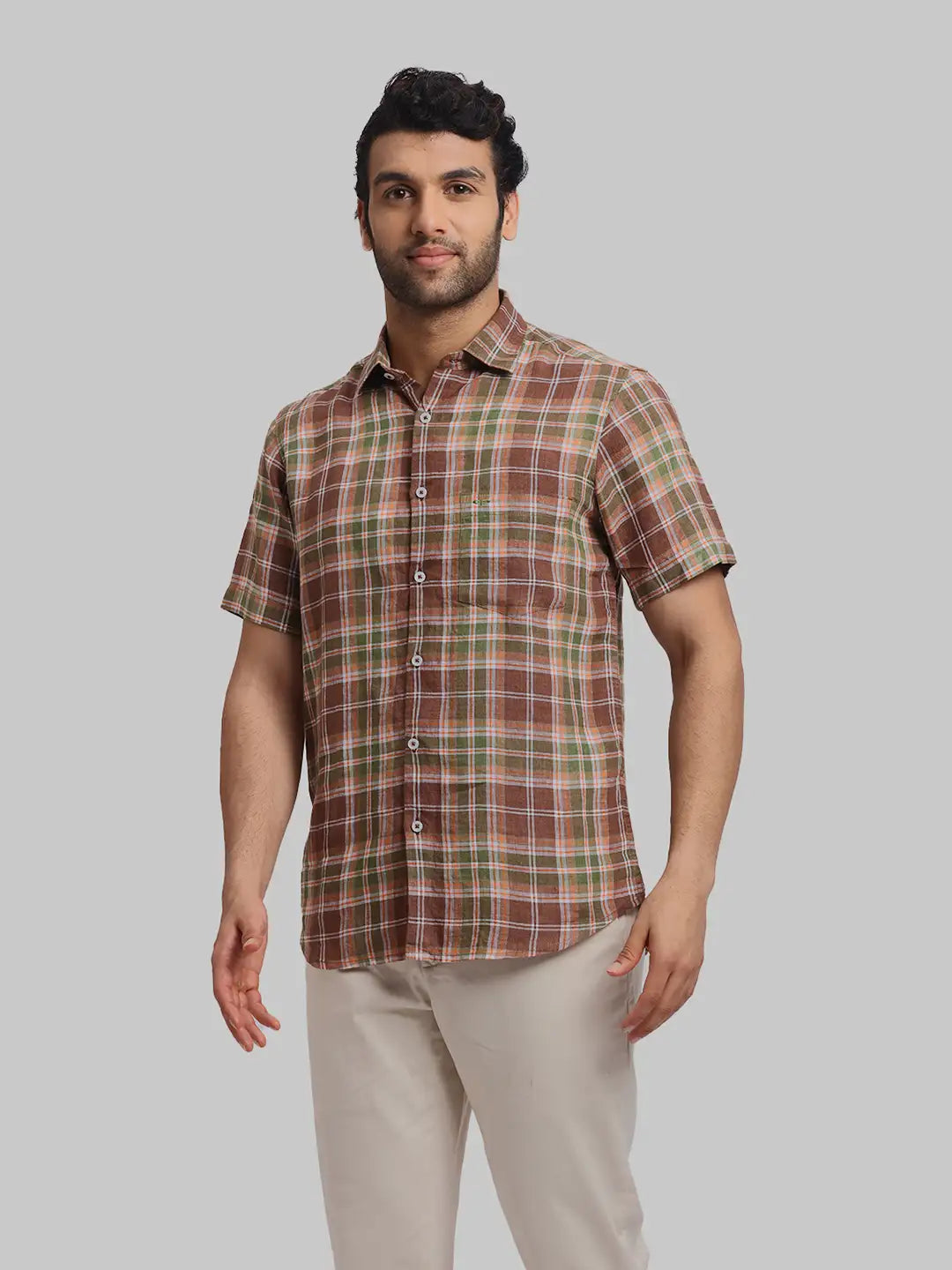 ColorPlus Regular Fit Striped White Shirt