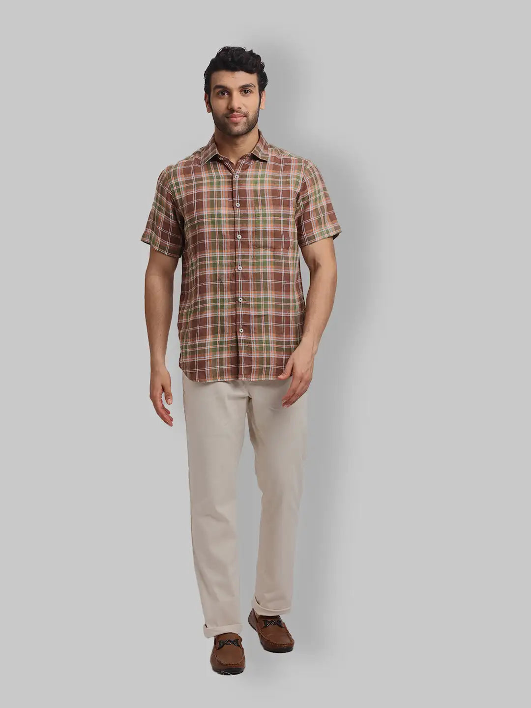 ColorPlus Regular Fit Striped White Shirt