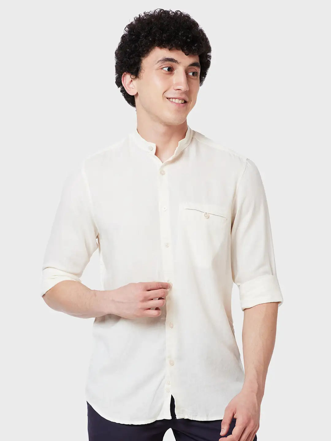 Men Tailored Fit Brown Shirt