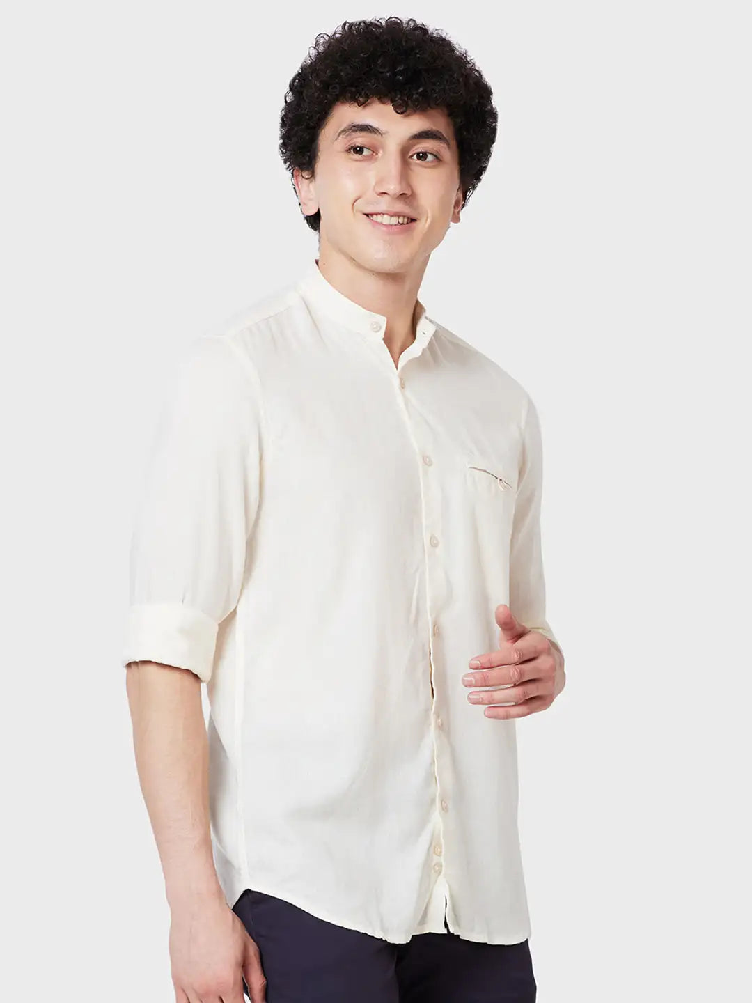 Men Tailored Fit Brown Shirt