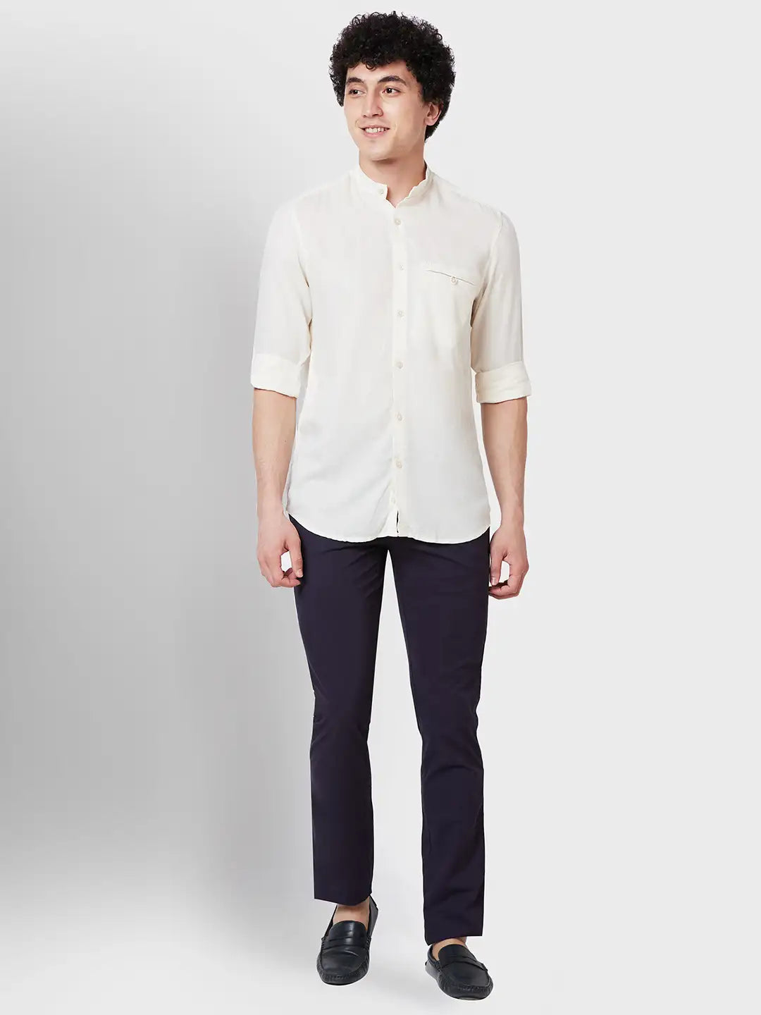Men Tailored Fit Brown Shirt