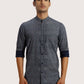 ColorPlus Regular Fit Printed Medium Green Shirt