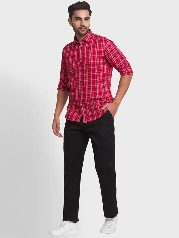 Men Custom Fit Brown Trouser