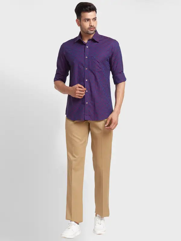 Men Regular Fit Green Chinos