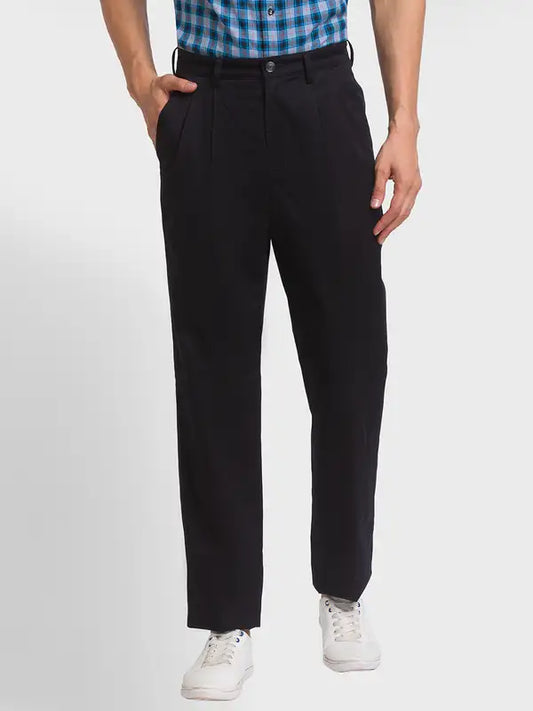 Men Regular Fit Black Chinos