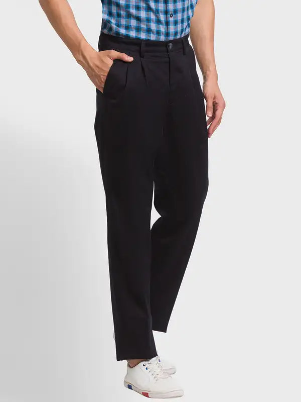 Men Regular Fit Black Chinos