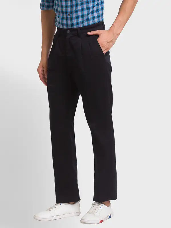 Men Regular Fit Black Chinos