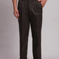 Men Black Custom Fit Solid Piece Dyed Cotton Trouser
