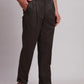 Men Black Custom Fit Solid Piece Dyed Cotton Trouser