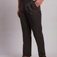 Men Black Custom Fit Solid Piece Dyed Cotton Trouser