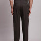 Men Black Custom Fit Solid Piece Dyed Cotton Trouser