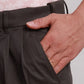 Men Black Custom Fit Solid Piece Dyed Cotton Trouser