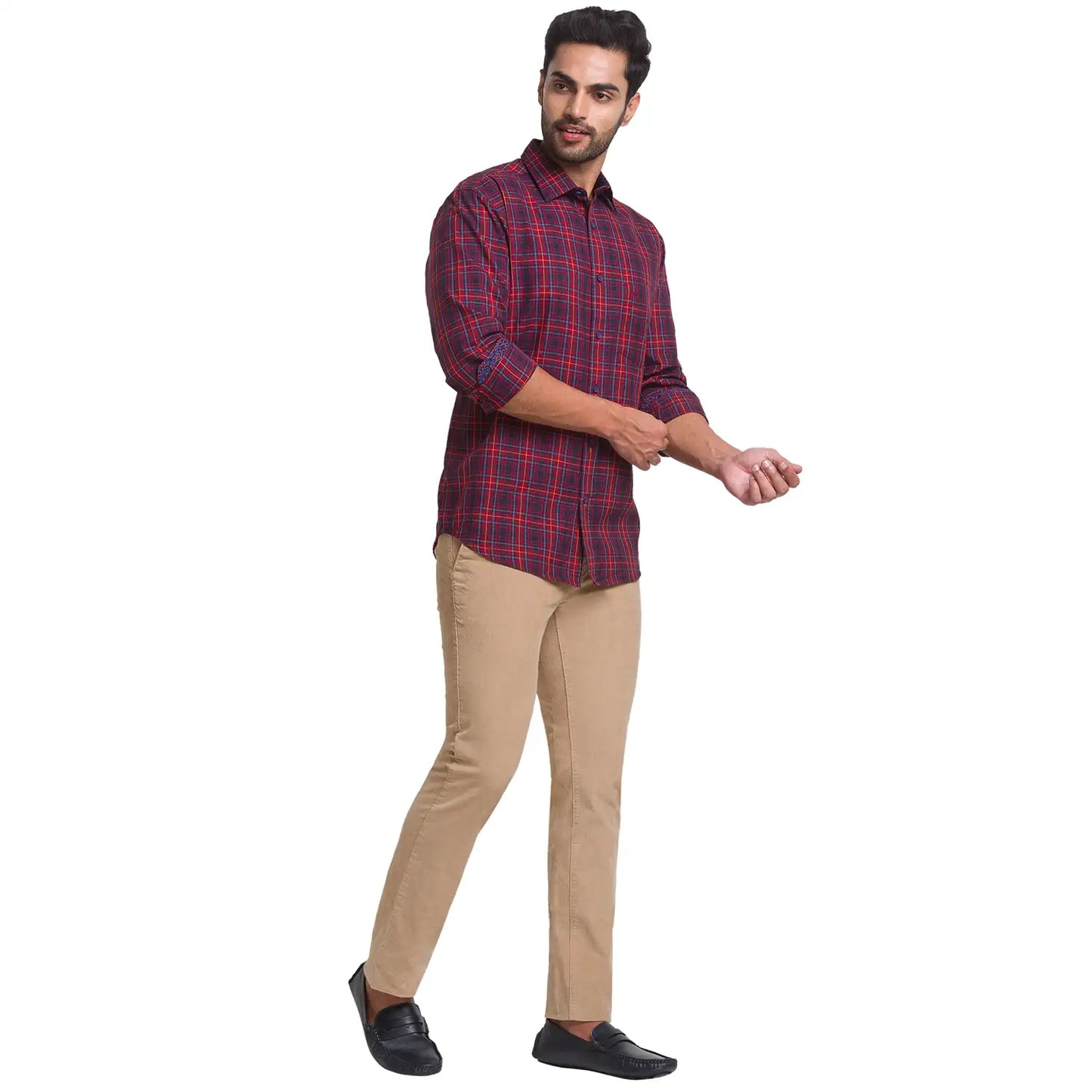 Men Contemporary Fit Dark Grey Trouser