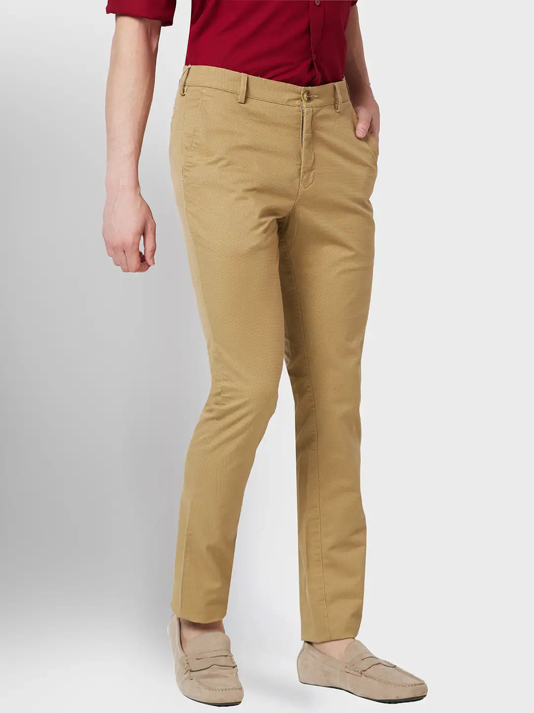 Men Contemporary Fit Grey Trouser