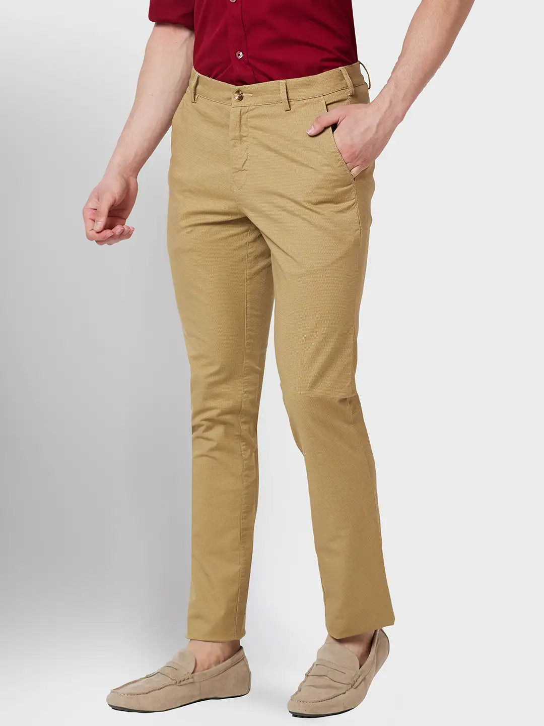 Men Contemporary Fit Grey Trouser