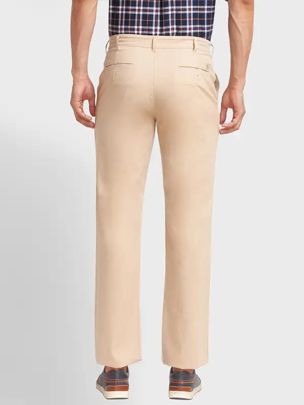 Men Regular Fit Khaki Trouser