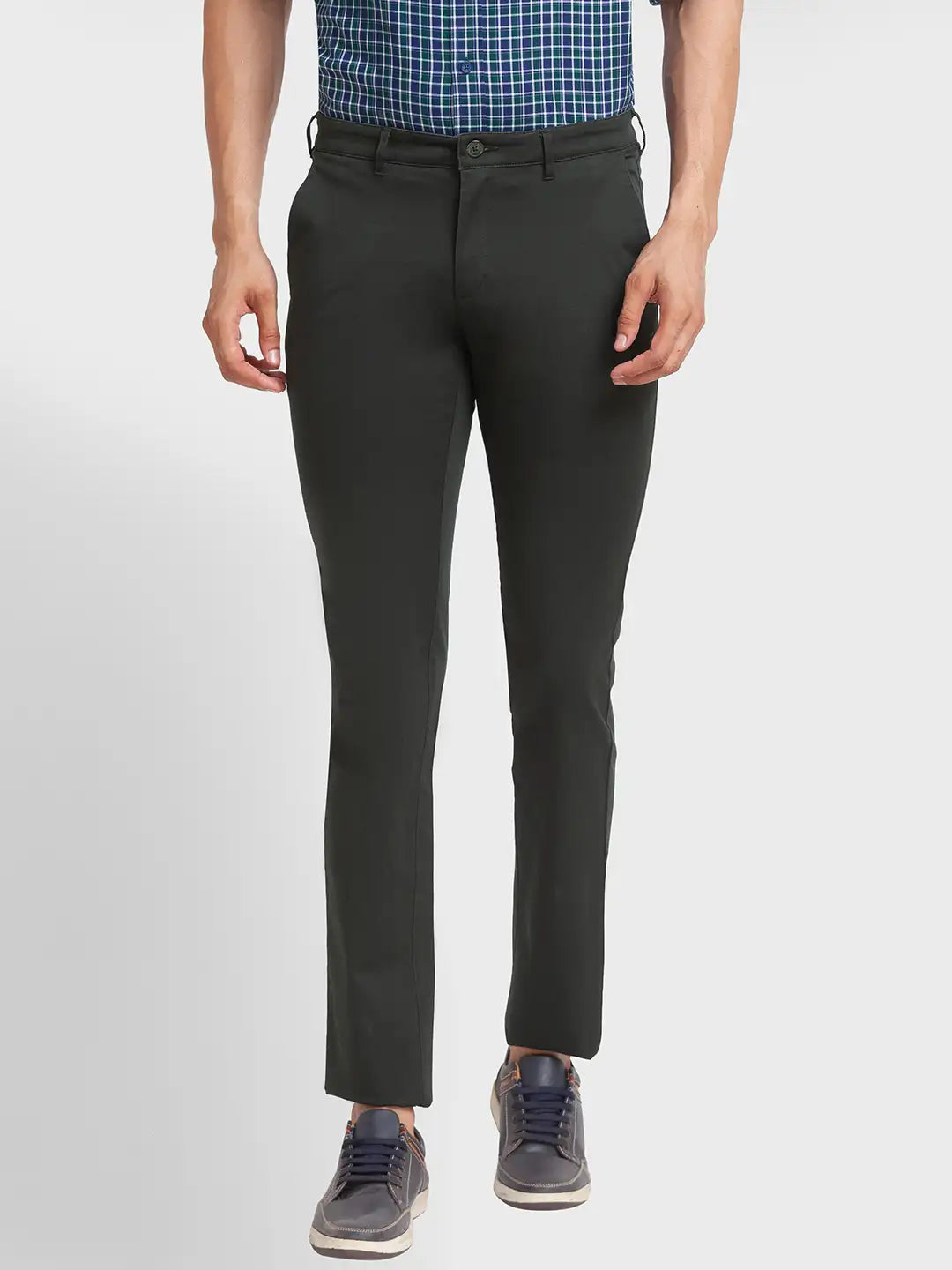 Men Regular Fit Fawn Trouser