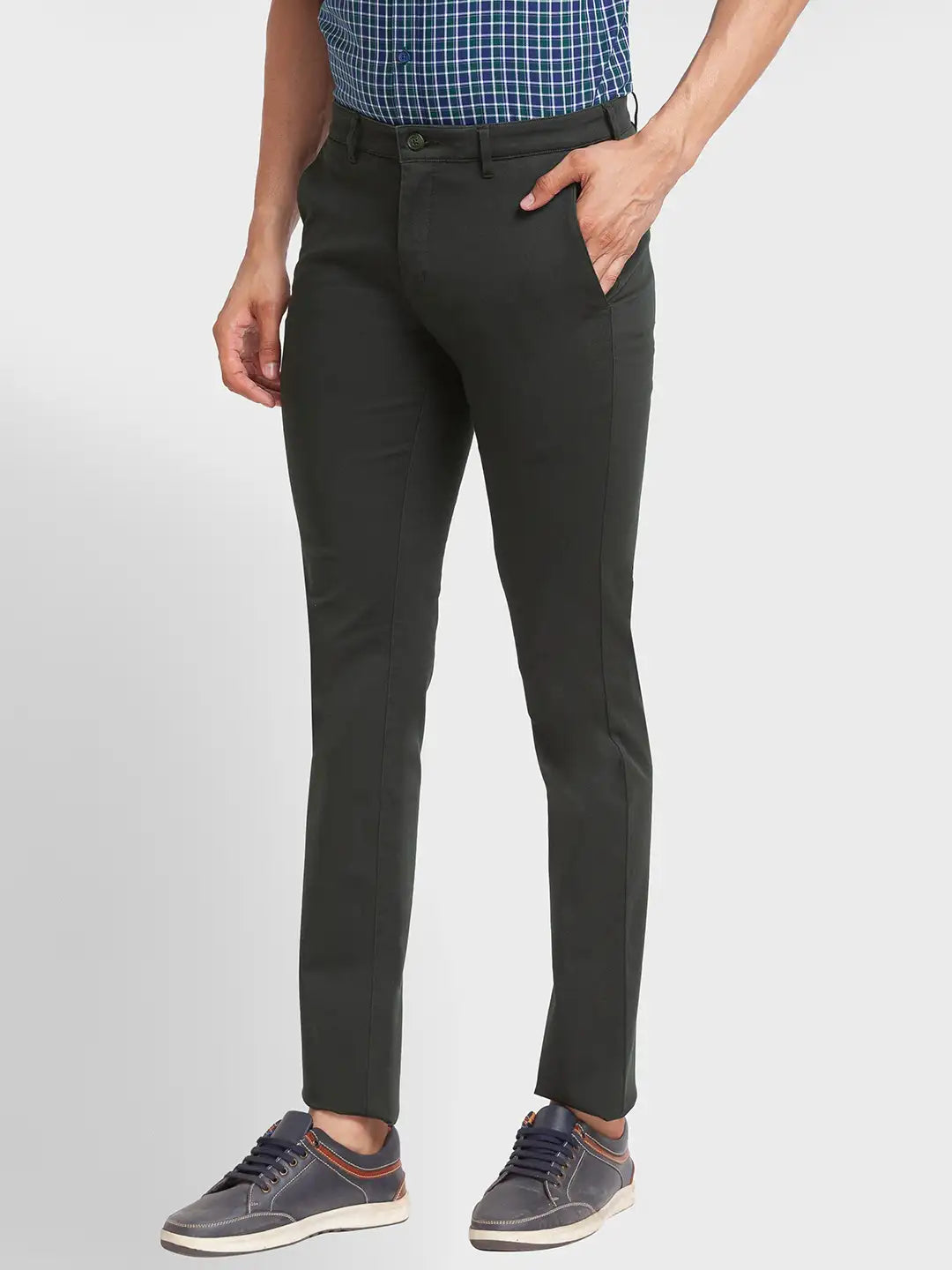 Men Regular Fit Fawn Trouser