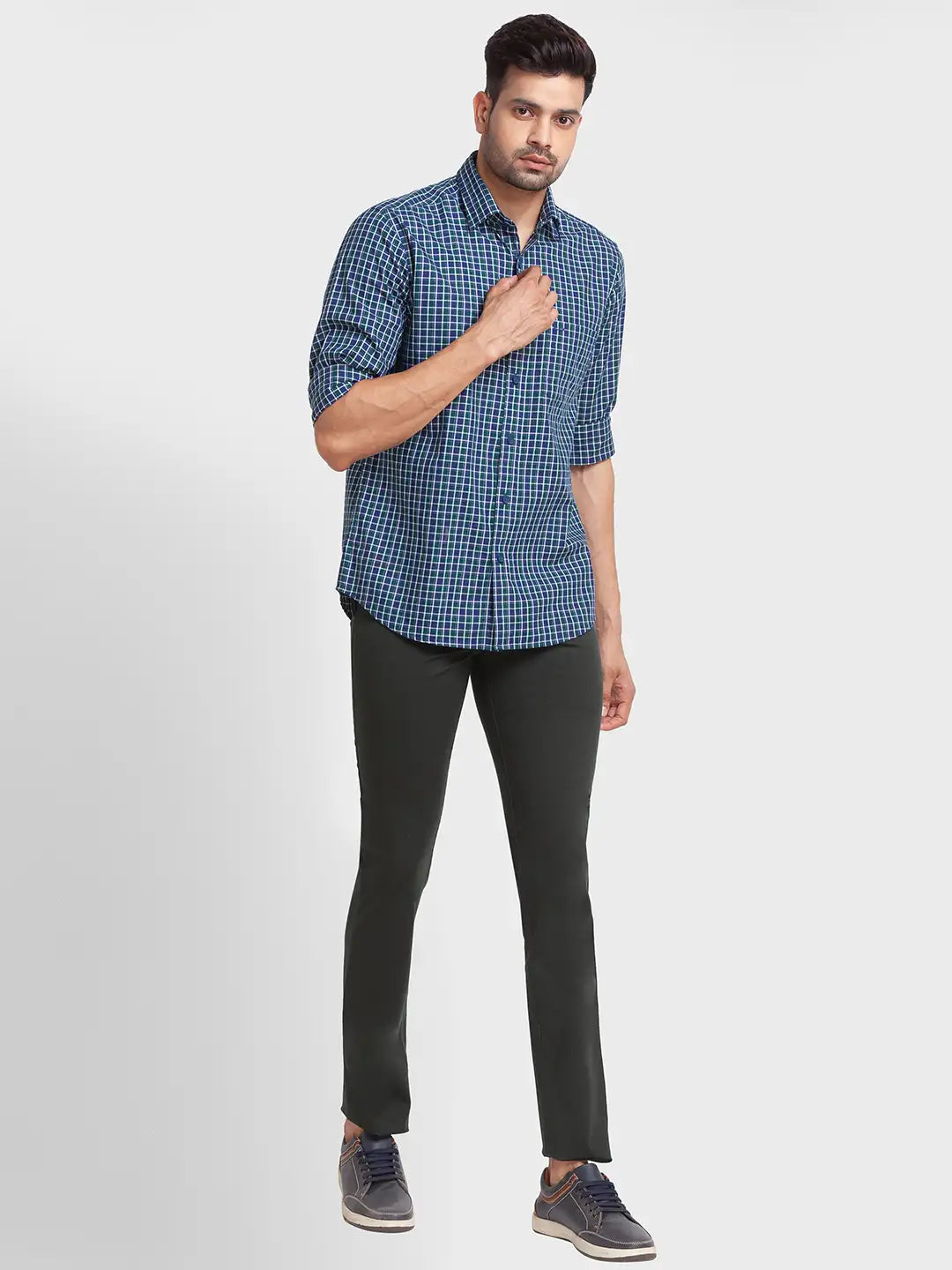 Men Regular Fit Fawn Trouser