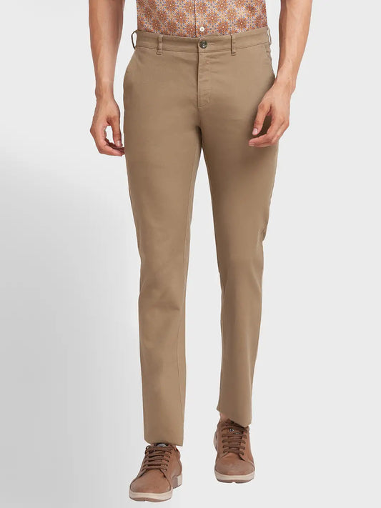Men Regular Fit Green Chinos