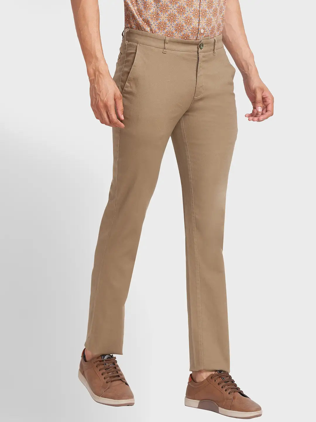 Men Regular Fit Green Chinos