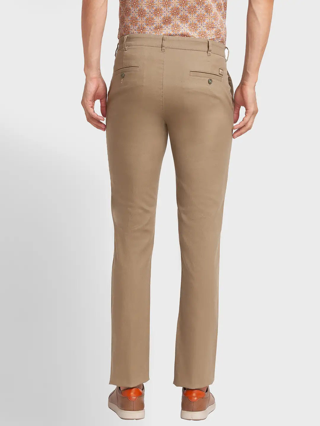 Men Regular Fit Green Chinos