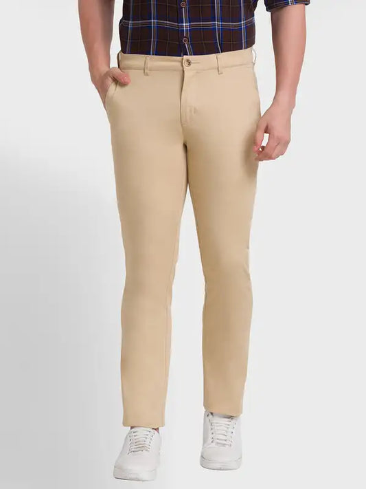 Men Regular Fit Grey Trouser