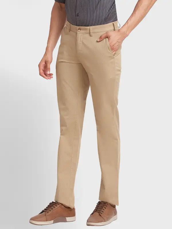 Men Contemporary Fit Green Trouser