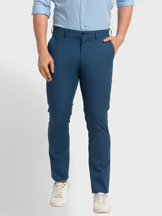 Men Regular Fit Light Grey Chinos & Trouser