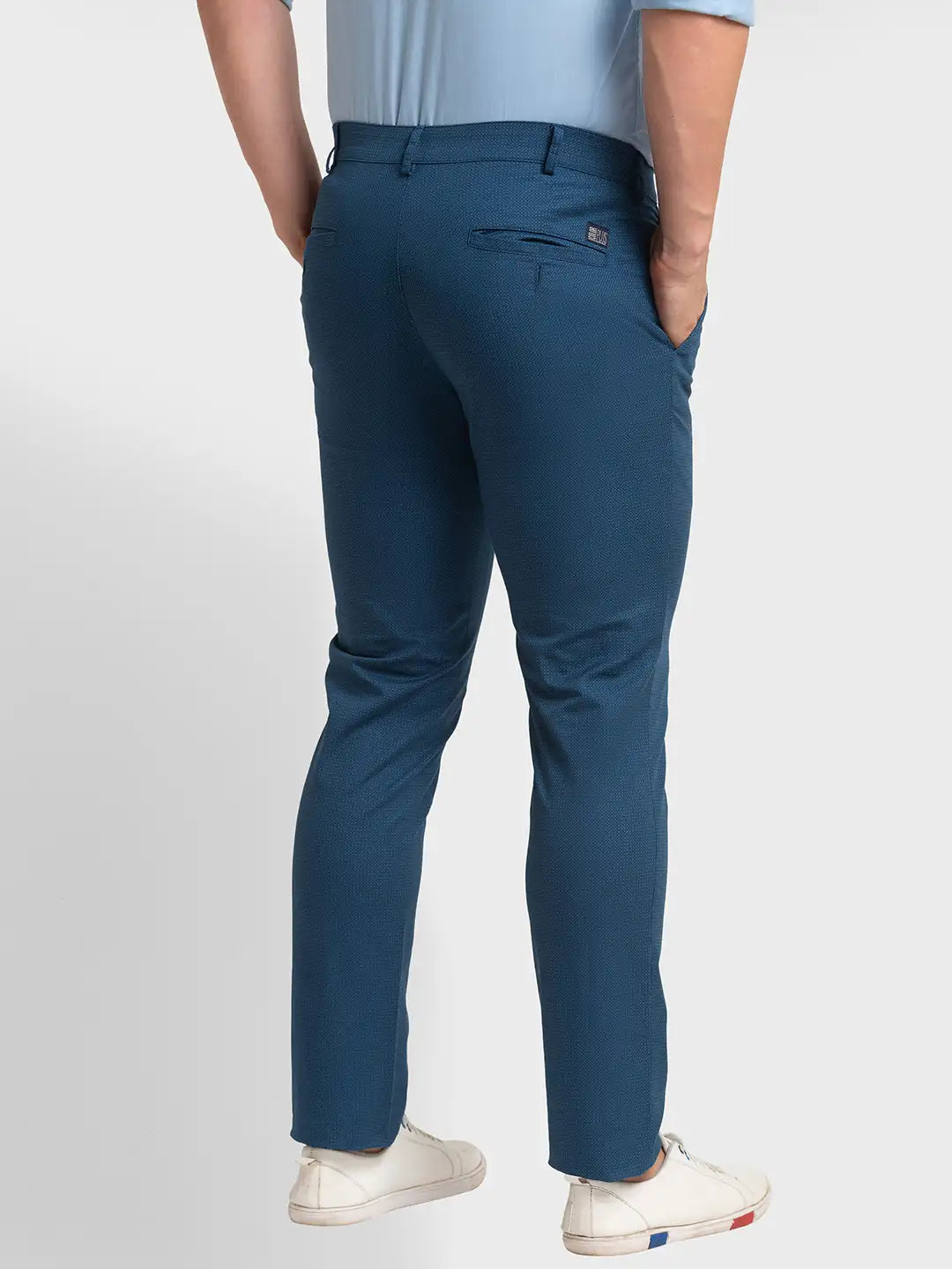 Men Regular Fit Light Grey Chinos & Trouser