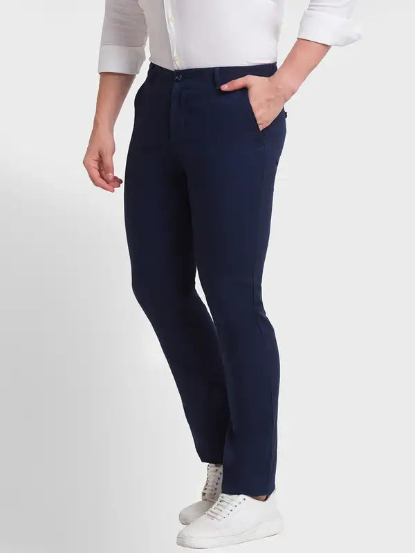 Men Regular Fit Light Fawn Trouser