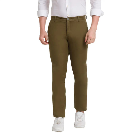 Men Regular Fit Blue Trouser