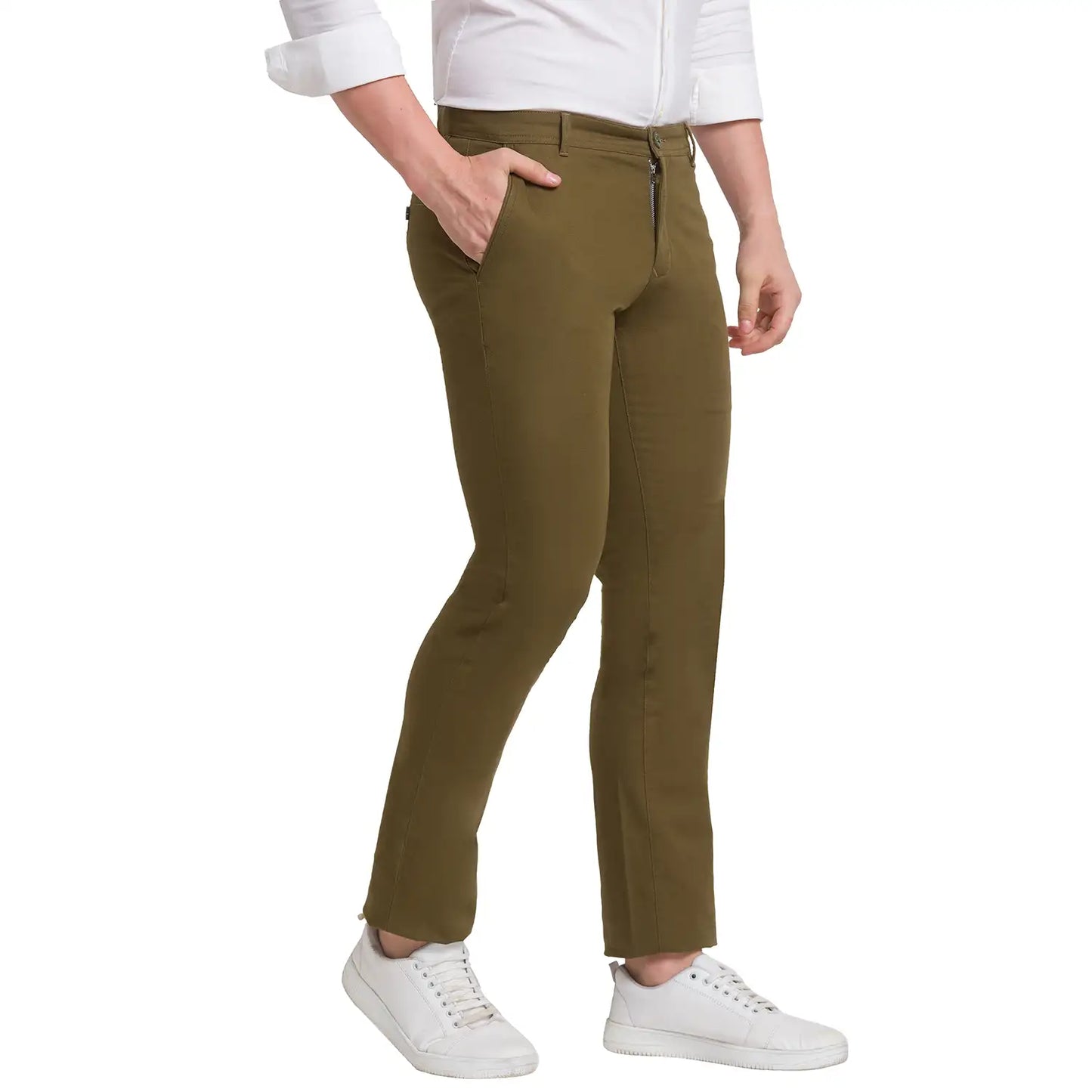 Men Regular Fit Blue Trouser
