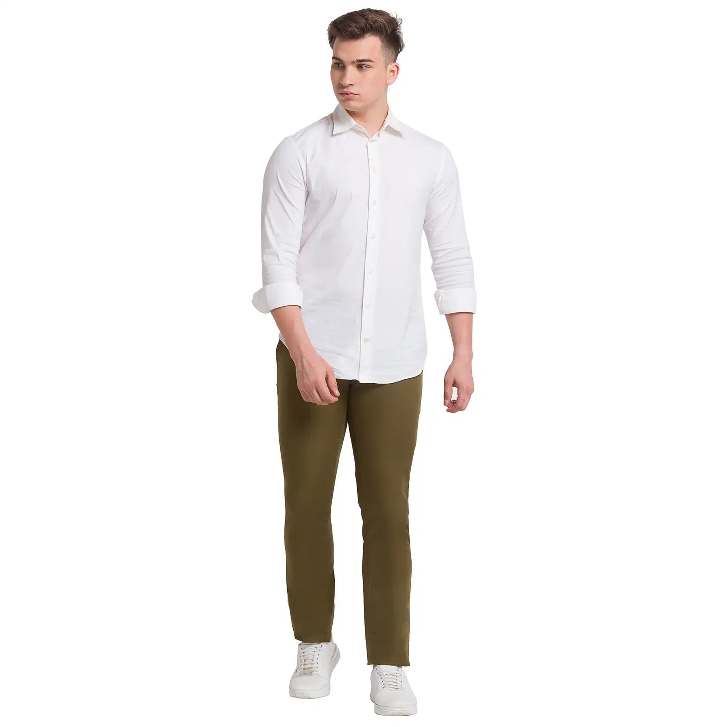Men Regular Fit Blue Trouser