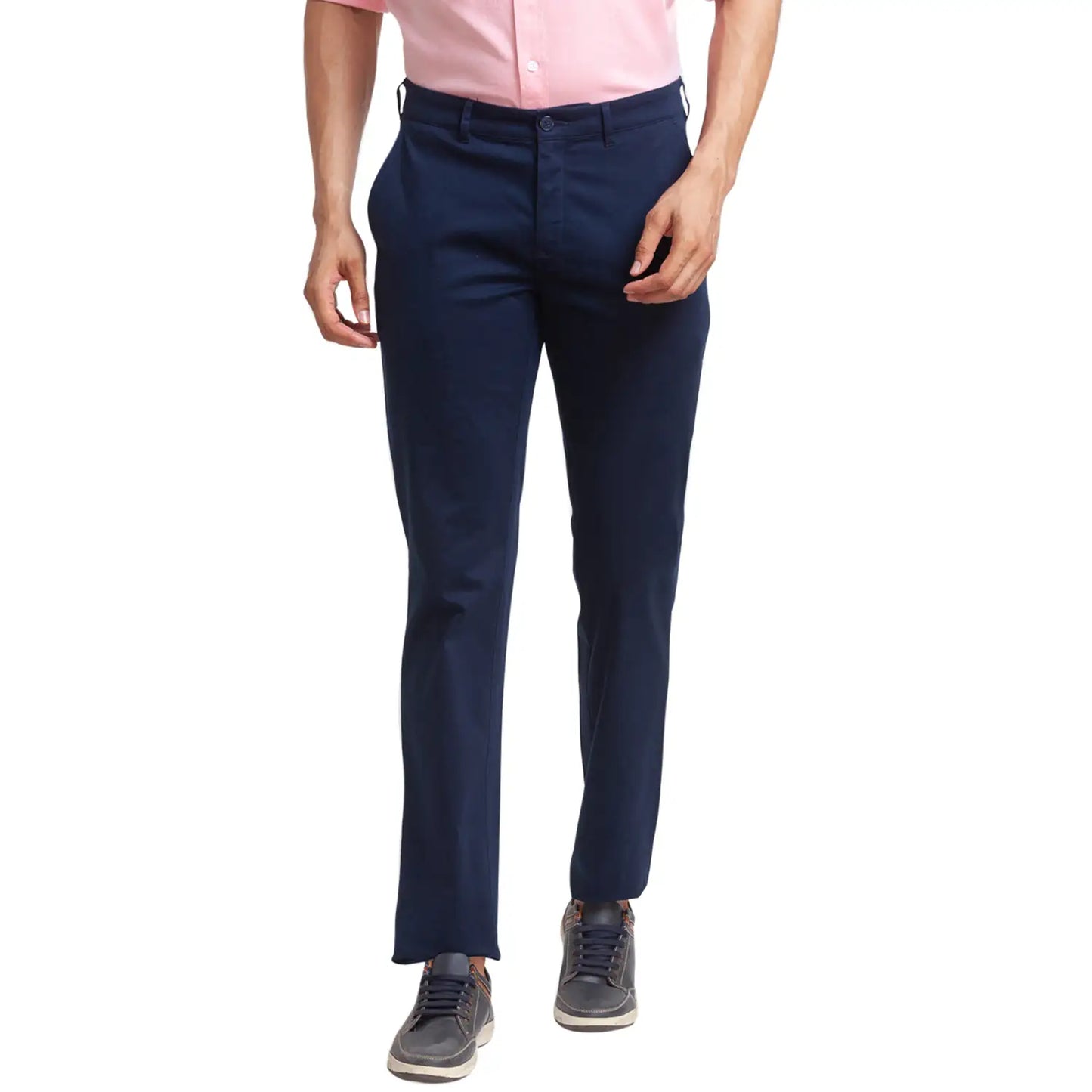 Men Slim Fit Blue Trouser