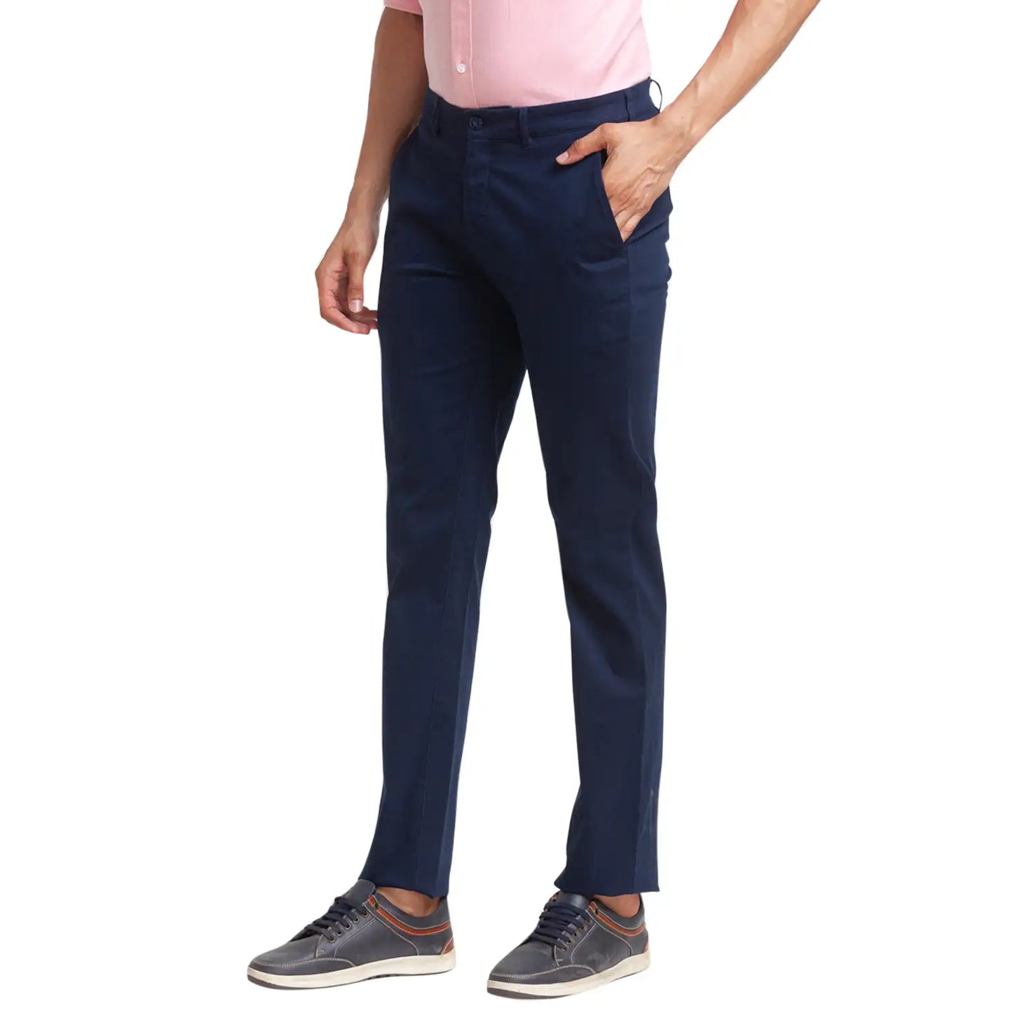 Men Slim Fit Blue Trouser