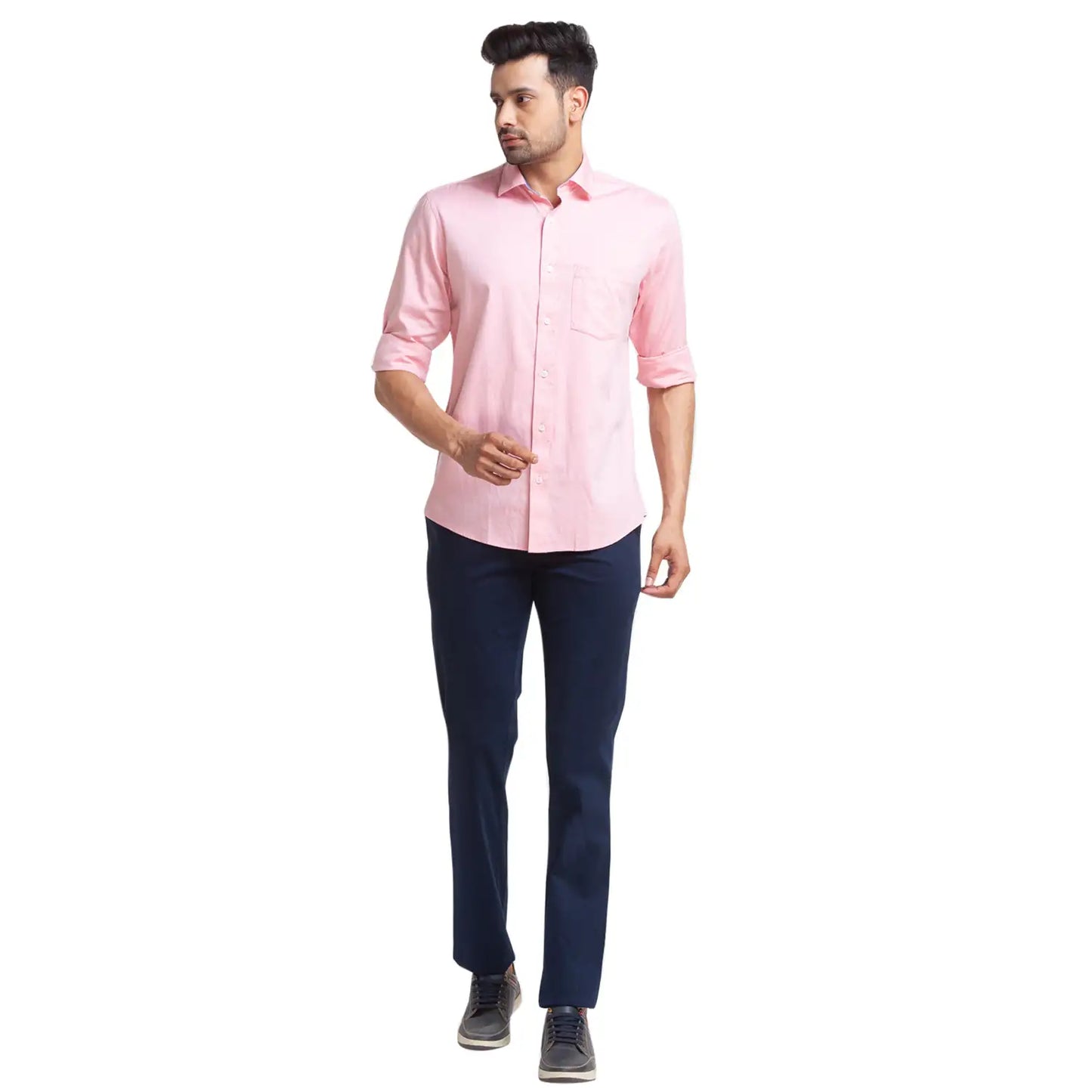 Men Slim Fit Blue Trouser