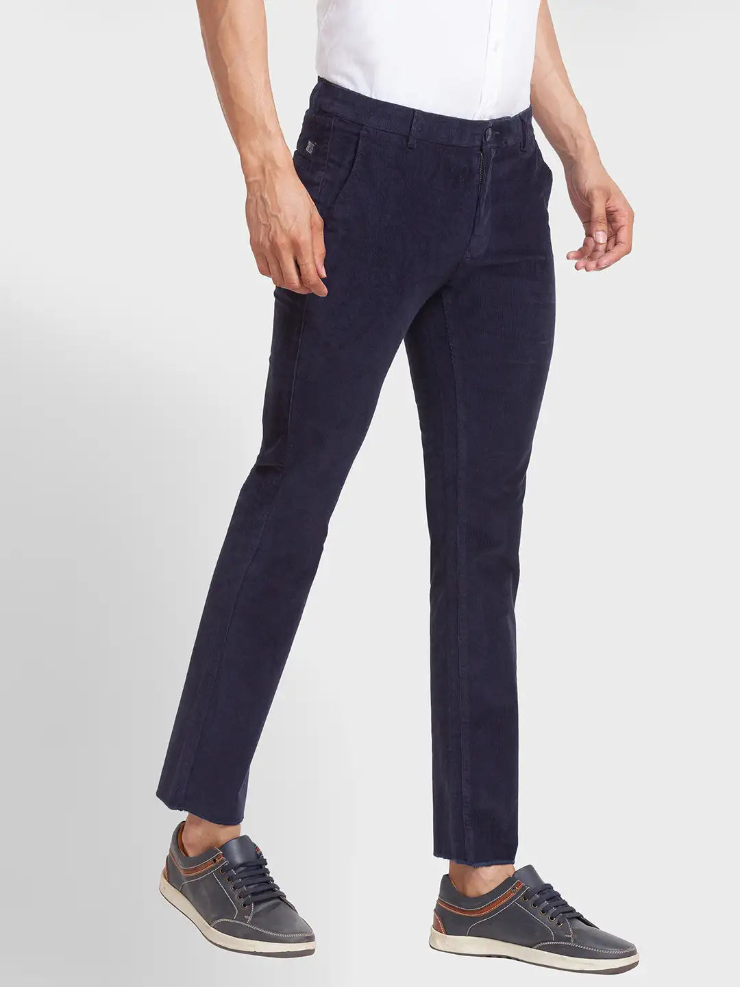Men Regular Fit Grey Trouser