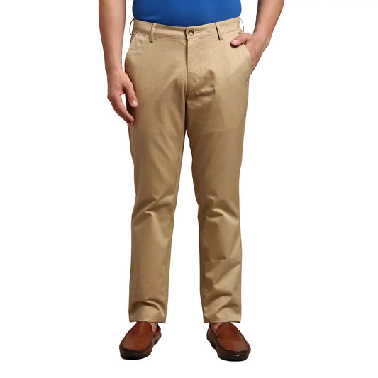 Men Slim Fit Green Chinos