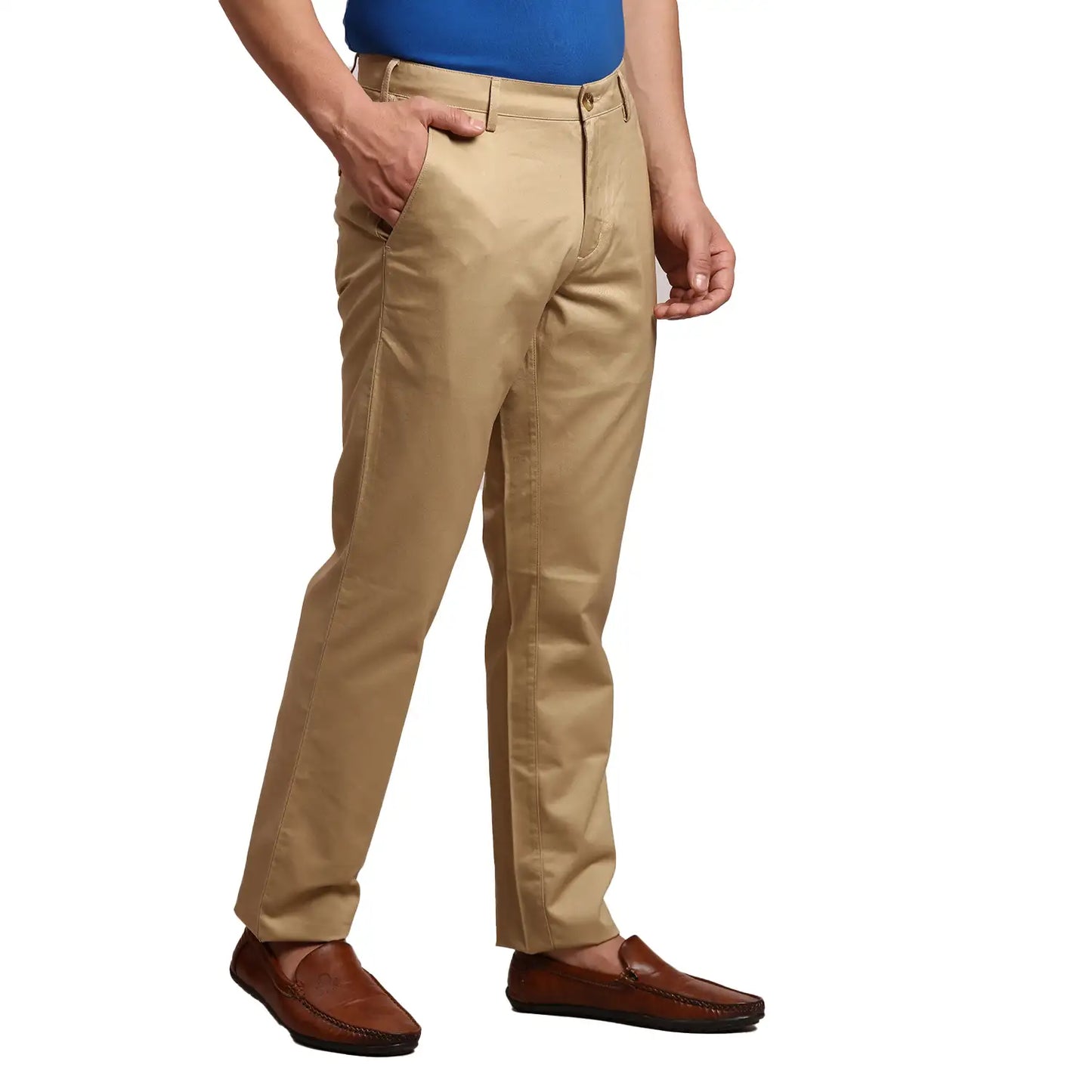 Men Slim Fit Green Chinos