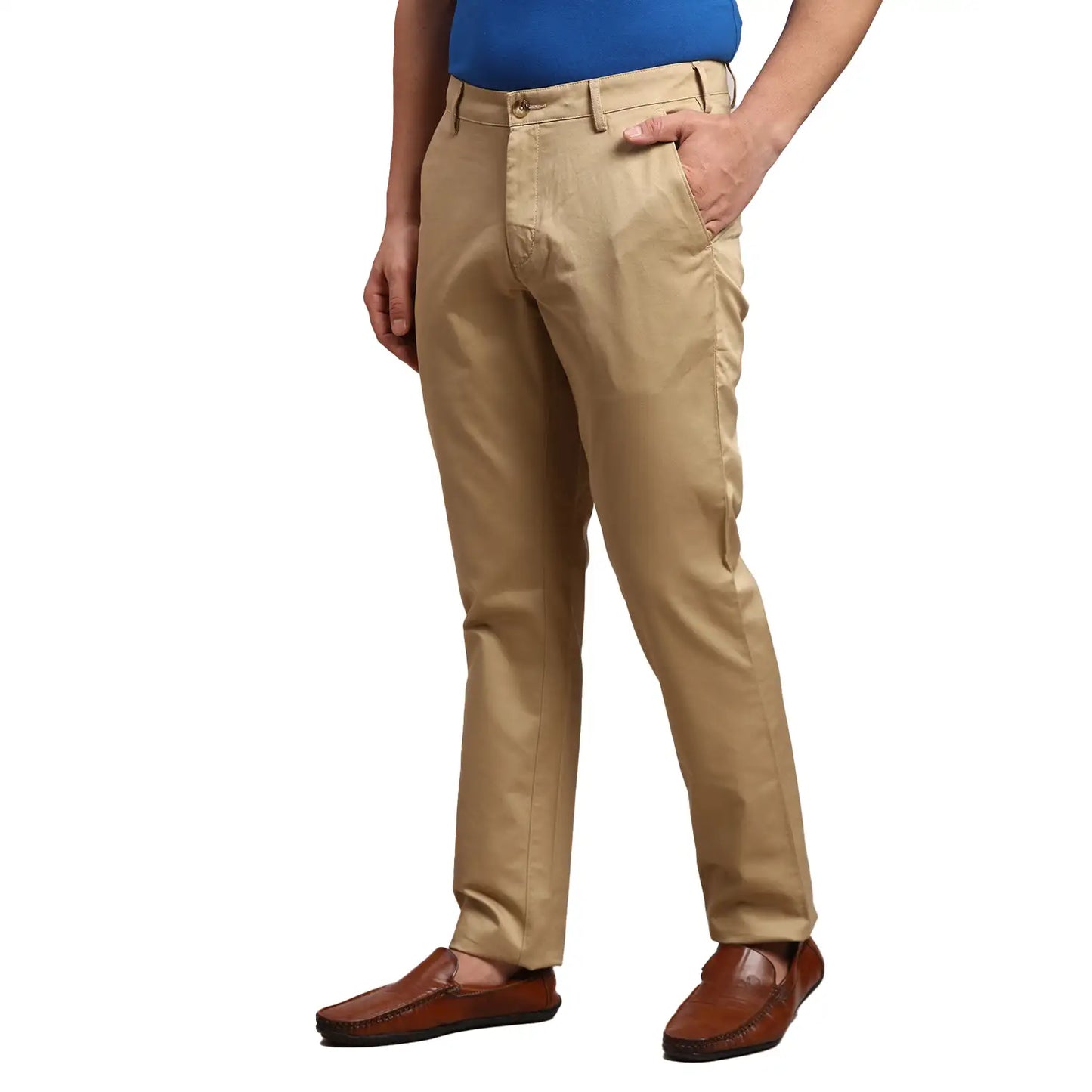 Men Slim Fit Green Chinos