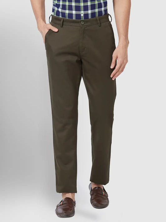 Men Contemporary Fit Grey Trouser