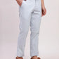ColorPlus Men Grey Solid Piece Dyed Contemporary Fit Cotton Blend Trouser