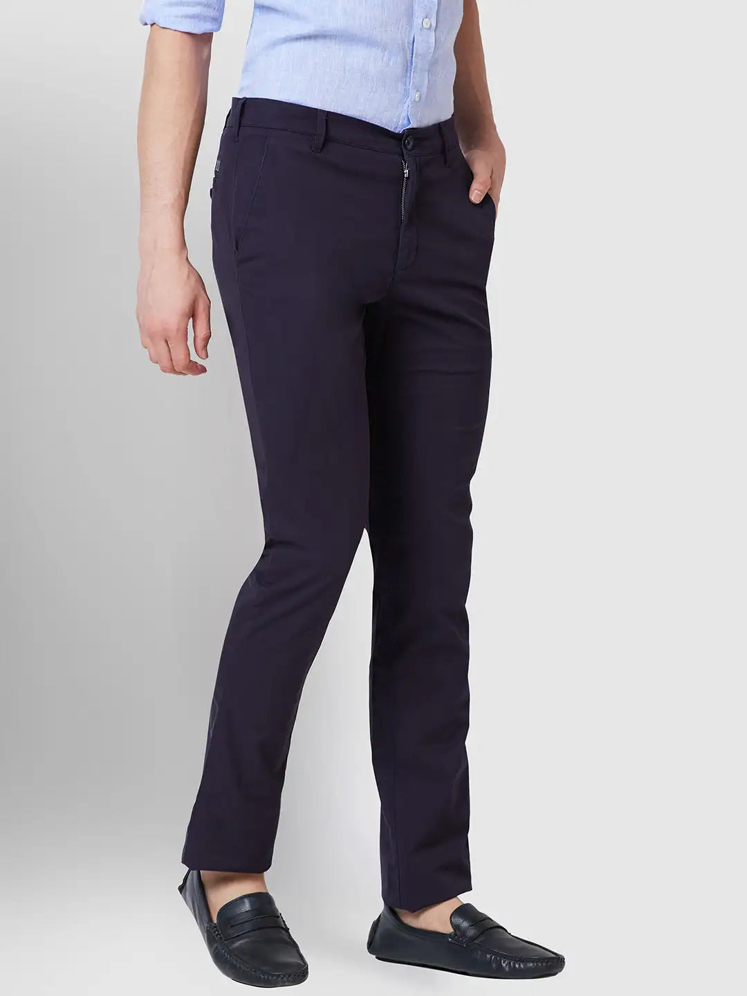 Men Contemporary Fit Green Trouser