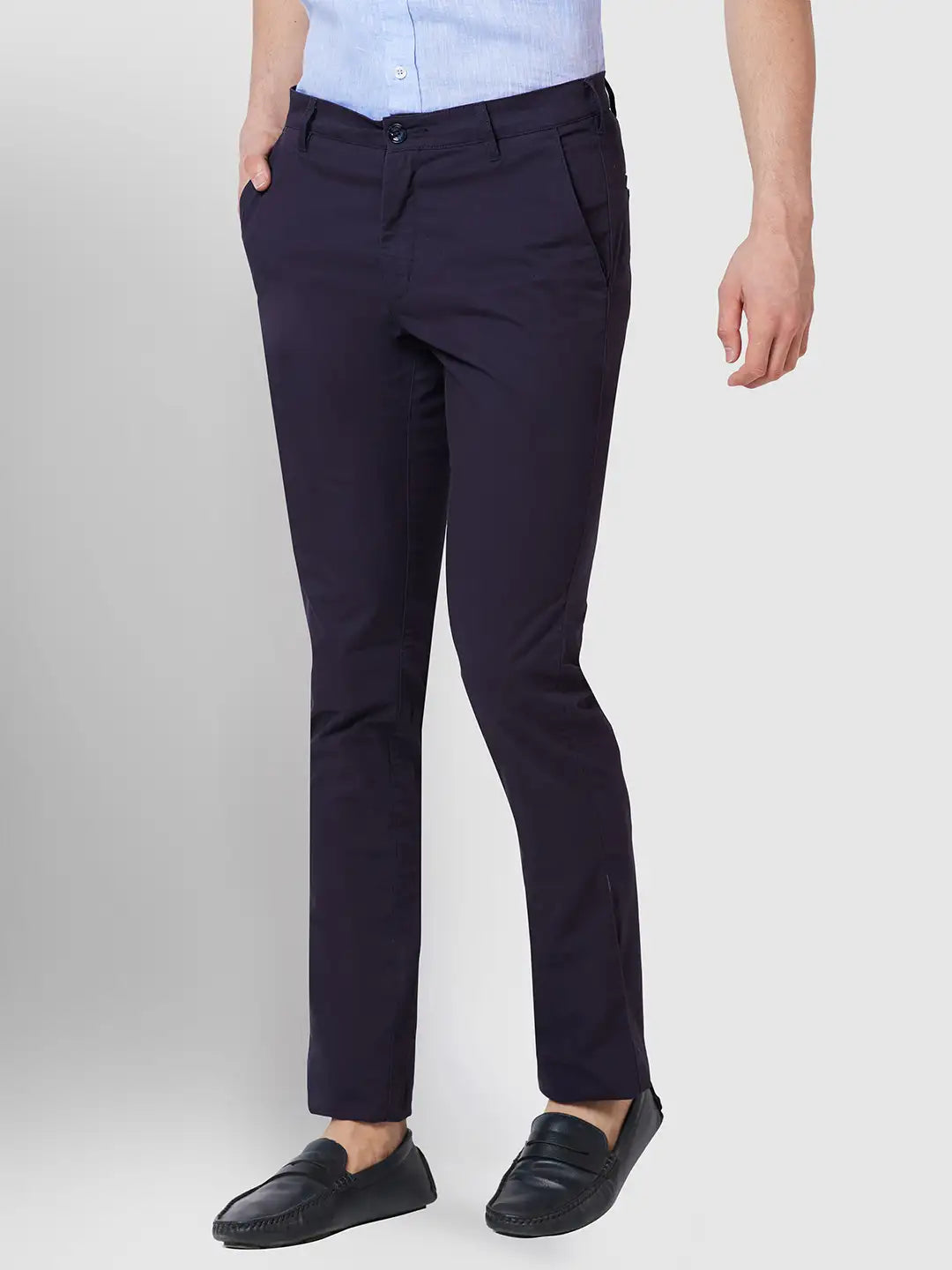 Men Contemporary Fit Green Trouser