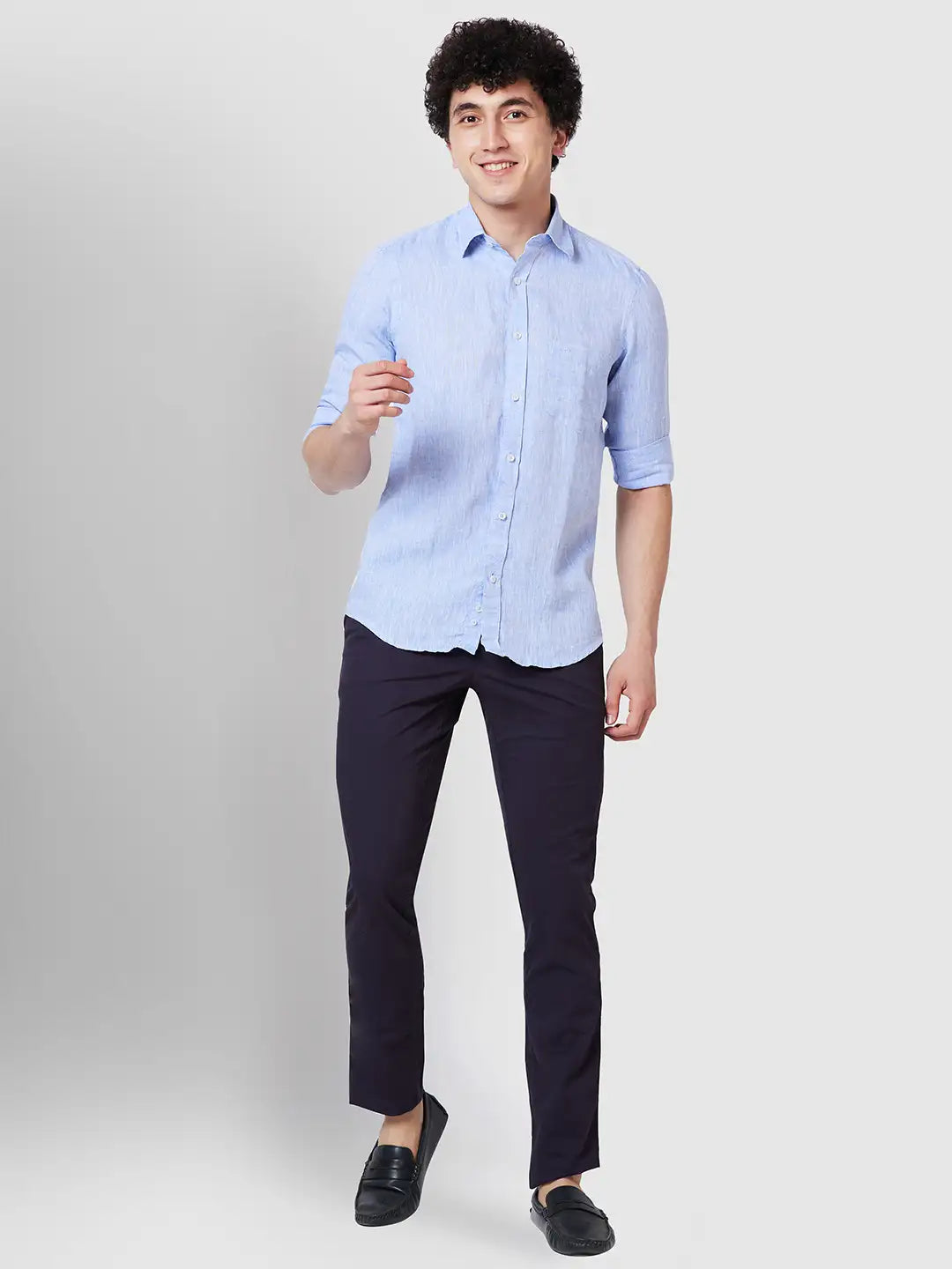 Men Contemporary Fit Green Trouser