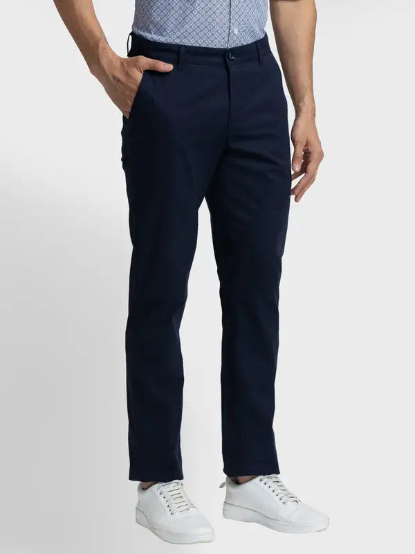 Men Contemporary Fit Grey Trouser
