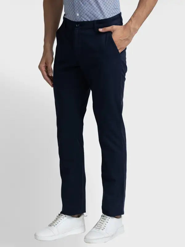 Men Contemporary Fit Grey Trouser